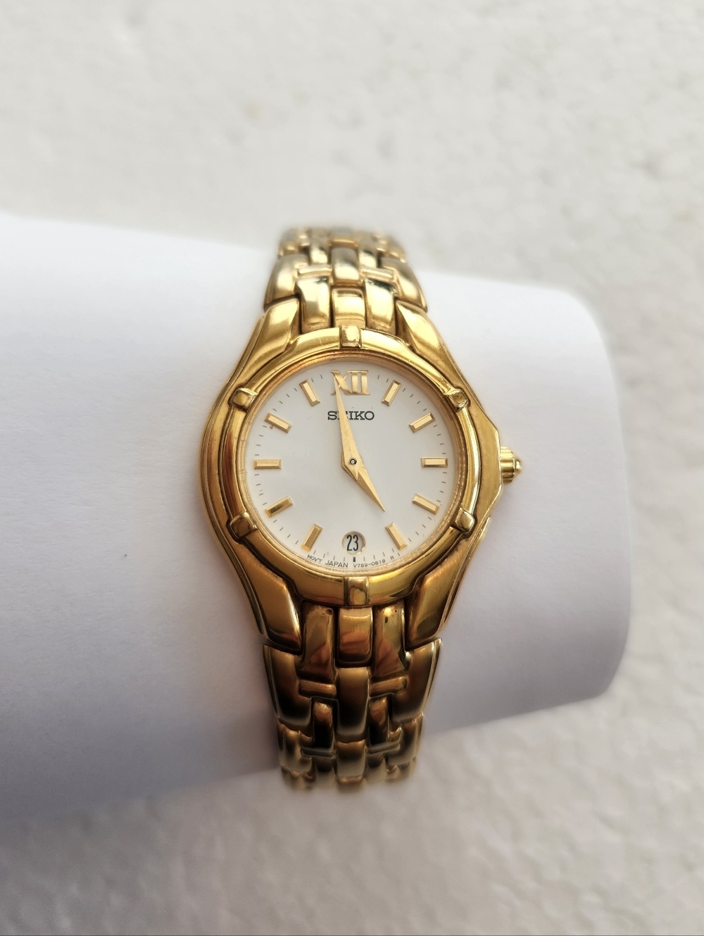 Seiko Gold-Tone Women's Bracelet Watch with White Dial
